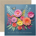 Old English Co. Lovely Mum Birthday Card for Her - Dark Flower Bunch and Butterfly Artwork Birthday Card for Mum from Children - Cute Mum Birthday Card (NOT 3D CARD)