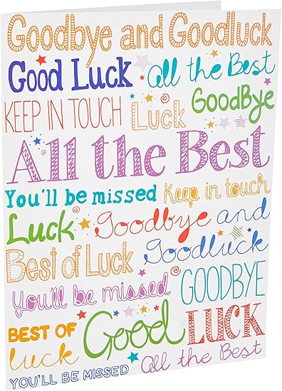 Piccadilly Greetings Group Ltd Sloane Graphics Goodbye and Good luck Farewell Card, 298mm x 222mm, brown|green|red|beige