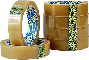6 x Sellotape Original Golden Tape Roll Clear Non Static Easy Tear Tape 24mm x 50m - No Need for Scissors - Ideal for Home, Office or School Use.