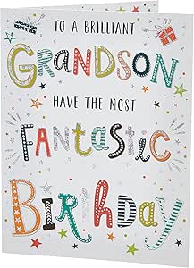 Piccadilly Greetings Regal Publishing Modern Birthday Card Grandson - 8 x 6 inches