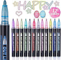 Easter Gifts for Kids, 12 Glitter Pens Outline Marker Pens, Arts and Crafts for Kids, Gifts for Teenage Girls, Art Supplies Colouring Pens Outline Pens, Gifts for 4-12 Year Old Girls