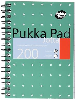 Pukka Pad 836877 Jotta Notebook Wirebound Perforated Ruled 200pp 80gsm A6 Ref JM036 [Pack of 3],Green