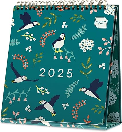 Boxclever Press Desk Calendar 2025. Freestanding 2025 Calendar runs Jan - Dec’25. Stunning 2025 Desk Calendar UK to Manage Busy Schedules. Desktop Calendar 2025-22.5 x 20.5cm
