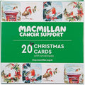 Macmillan Christmas Robins Charity Christmas Cards – Pack of 20 Luxury and Eco-Friendly Christmas Cards. Boxed Multipack of 4 Seasonal Christmas Designs. 127x127mm Card Size.