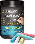 e-concreto One Coat Blackboard Paint Black + Chalk (1000ml) | Water-based and Non-toxic | Black Chalkboard Paint