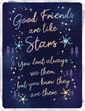 Piccadilly Greetings Modern Christmas Card, Good Friends are like stars - 8 x 6 inches