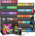 Efimeso 160 Colour Felt Brush Tip Pens, Dual Tip Brush Marker,Colouring Pens Fineliners Art Supplies for Drawing Sketching Colouring Book