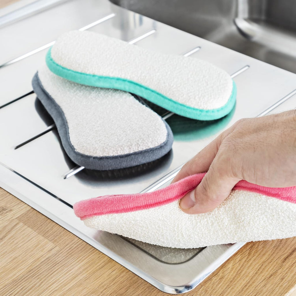 Minky Anti-Bacterial Cleaning Pads, 3-Pack, Reusable Microfibre, Dual-Sided, Non-Scratch