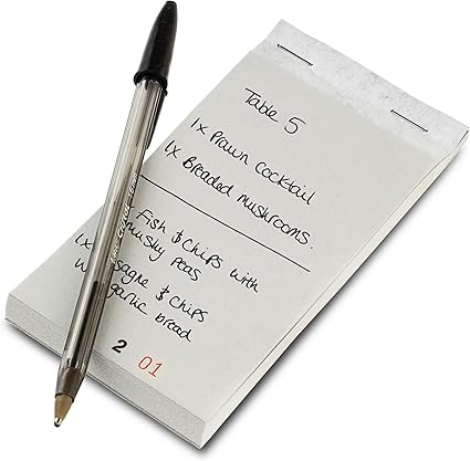 Restaurant Order Pad with Duplicate Sheet - Set of 10 - Restaurant Ordering Pads