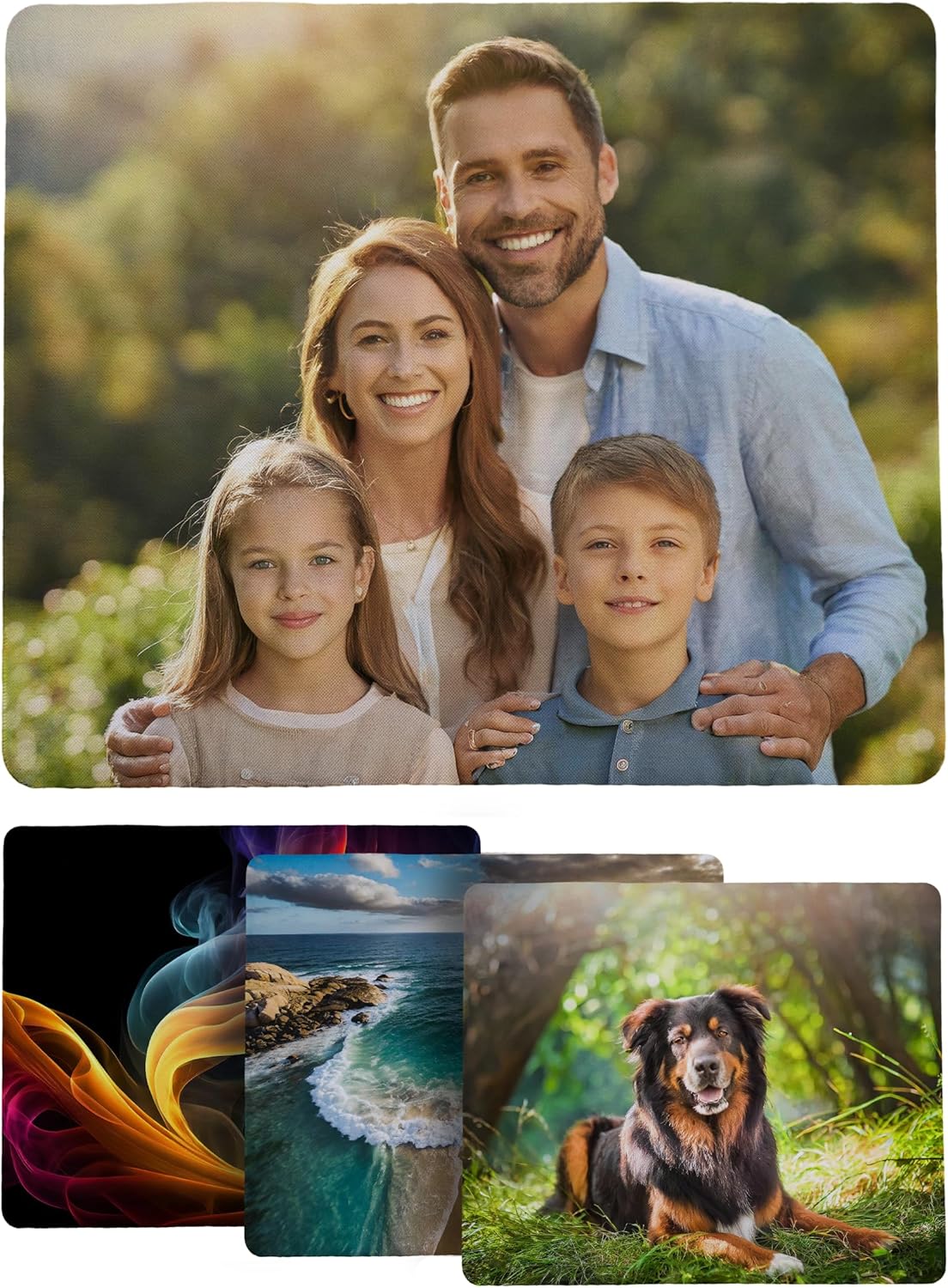 PERSONALISED Photo Mouse Mat - Customized Memory Mousepad for Family, Friends, Lovers, Couples - Non-Slip Rubber Mouse Mat - Soft Comfortable and Stylish - Use with all Mouse types