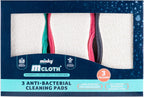 Minky Anti-Bacterial Cleaning Pads, 3-Pack, Reusable Microfibre, Dual-Sided, Non-Scratch