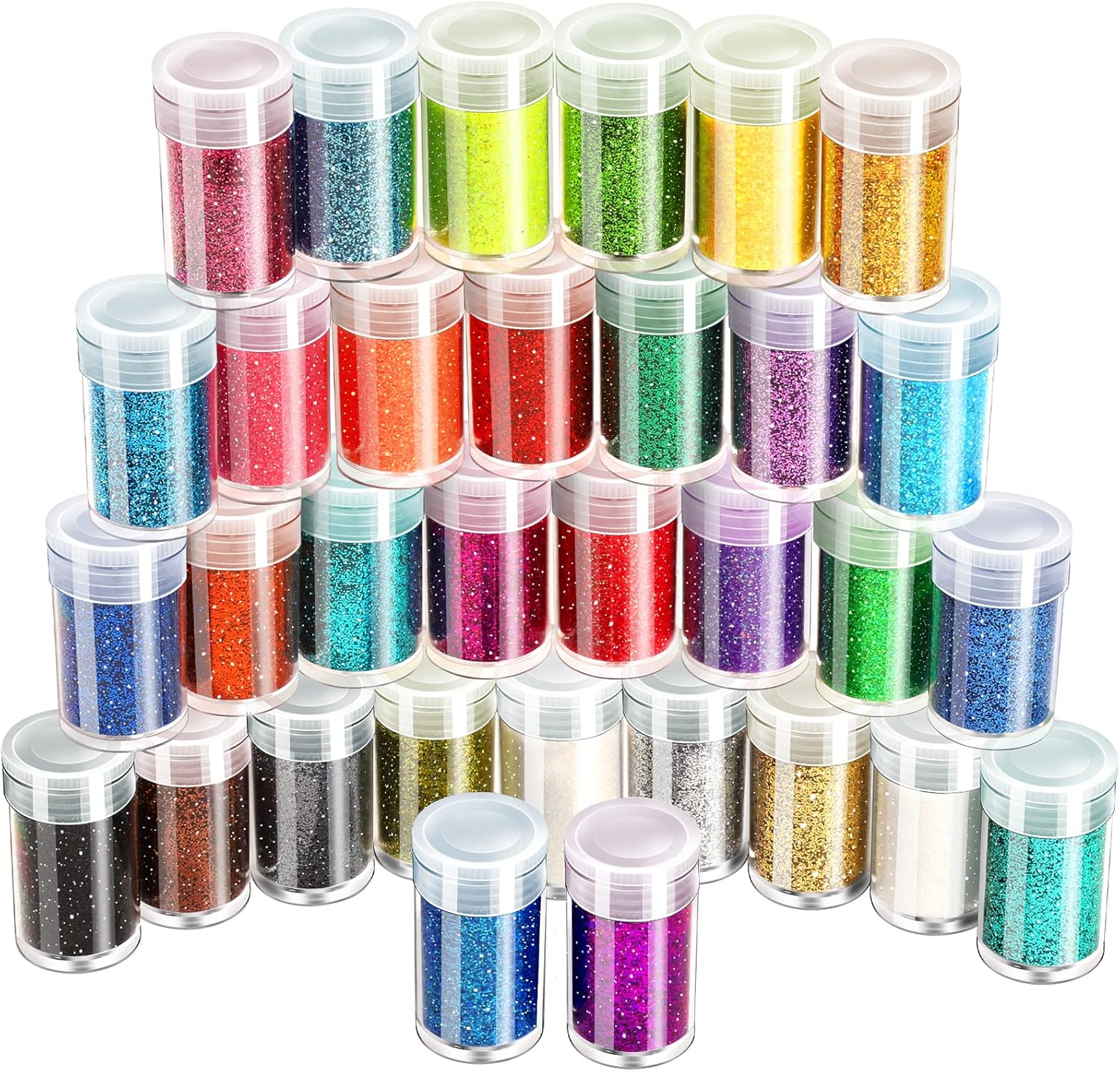 LEOBRO Fine Glitter, Extra Fine Glitter Powder, Craft Glitter for Christmas Epoxy Resin, Body Nail, DIY Tumbler Painting Cards, Wedding Christmas Decoration, 32 Colors