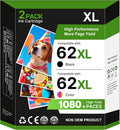62XL Ink Cartridges Replacement for HP 62 Ink Cartridges Twin Pack for HP62 Genuine Black and Tri Colour 62 XL for HP Envy 5540 5640 5546 5544 5644 5541 OfficeJet 250 200 5740 Packing May Vary