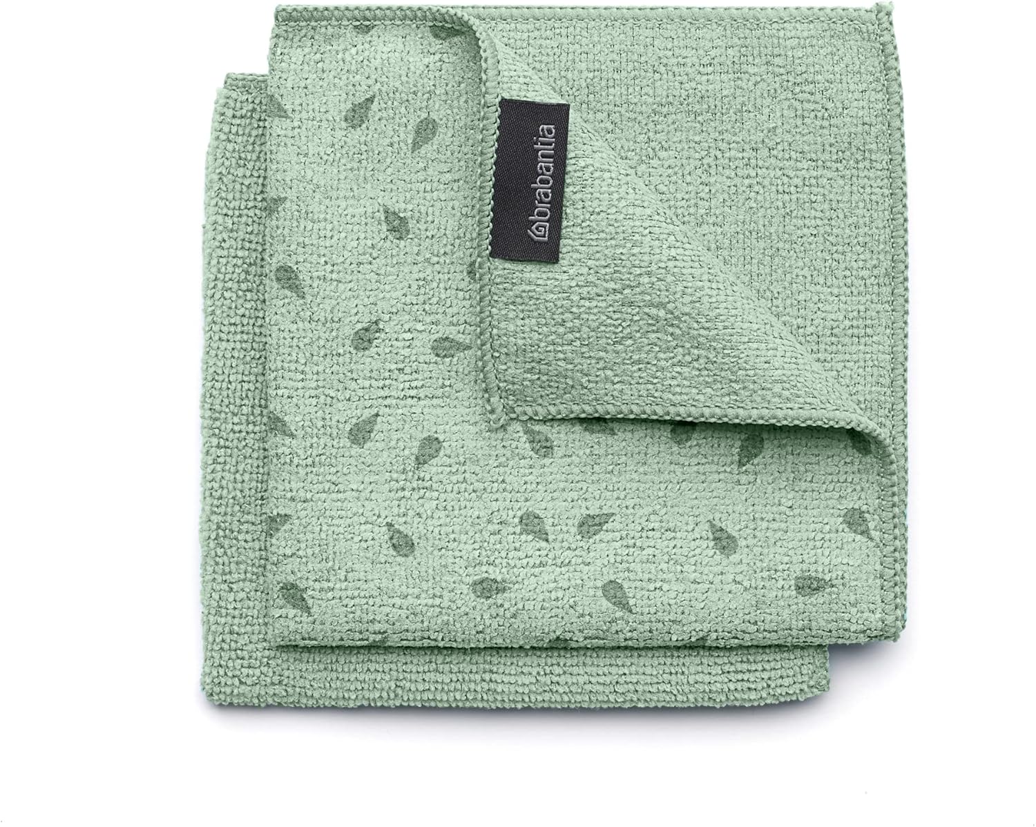Brabantia Sinkside Microfibre Dish Cloths, Set of 2, Machine Washable, Jade Green