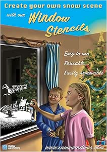 Snow Windows - Christmas Window Stencils 4 Pack. Create Amazing Festive Scenes in Your Home.