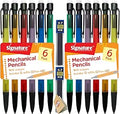 SOL 12pk Mechanical Pencils with Built-In Eraser - 0.7mm HB Lead Propelling Pencils, Includes 24 Refill Leads for Extended Writing, Durable and Comfortable, Ideal for Precise Writing and Drawing