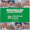 Macmillan Village Scenes Charity Christmas Cards – Pack of 20 Luxury and Eco-Friendly Christmas Cards. Boxed Multipack of 4 Seasonal Christmas Designs. 127x127mm Card Size.