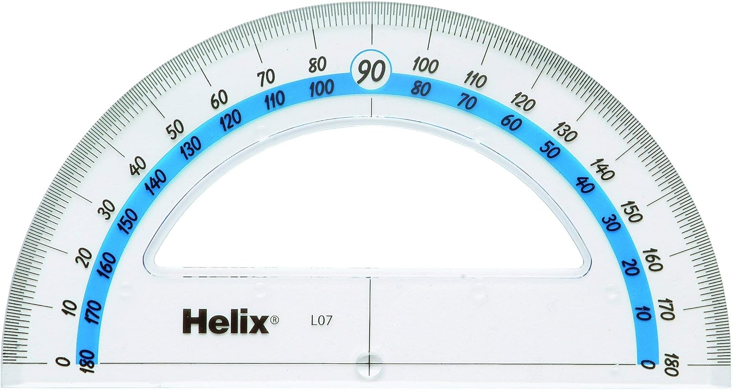 Helix 15cm 180 degree Protractor , Clear, Pack of 1