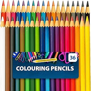 SOL 36 Colouring Pencils, Assorted Colouring Pencils for Children & Adults with a Wide Colour Range, Break-Resistant Artist Drawing Tools for Arts & Crafts, Rich Vibrant Hue that Blend Smoothly