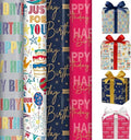 Pack of 4 x 3M Happy Birthday Wrapping Paper Roll - Multipack Premium Gift Wrap Wrapping Paper Perfect for Birthday, Party & Festive Decoration Sold By ANGIX