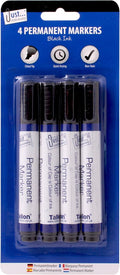 Just stationery Chisel Tip Permanent Marker - Black (Pack of 4) 1156