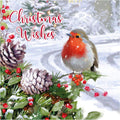 Eurowrap Pack of 12 Assorted Christmas Cards Xmas Traditional Robin, 2 Designs Season Greetings and Christmas Wishes Eco Friendly Packaging 100% Recyclable