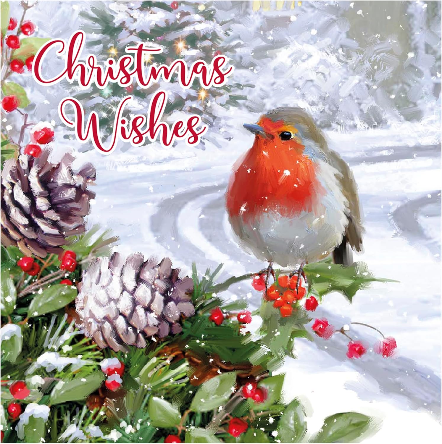 Eurowrap Pack of 12 Assorted Christmas Cards Xmas Traditional Robin, 2 Designs Season Greetings and Christmas Wishes Eco Friendly Packaging 100% Recyclable