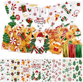 DTYDECLE 120pcs Christmas Cellophane Candy Bags, Clear Xmas Sweet Goodies Treat Cellophane Bags Santa Claus Snowflake Party Gift Bags with Twist Ties for Christmas Party Supplies