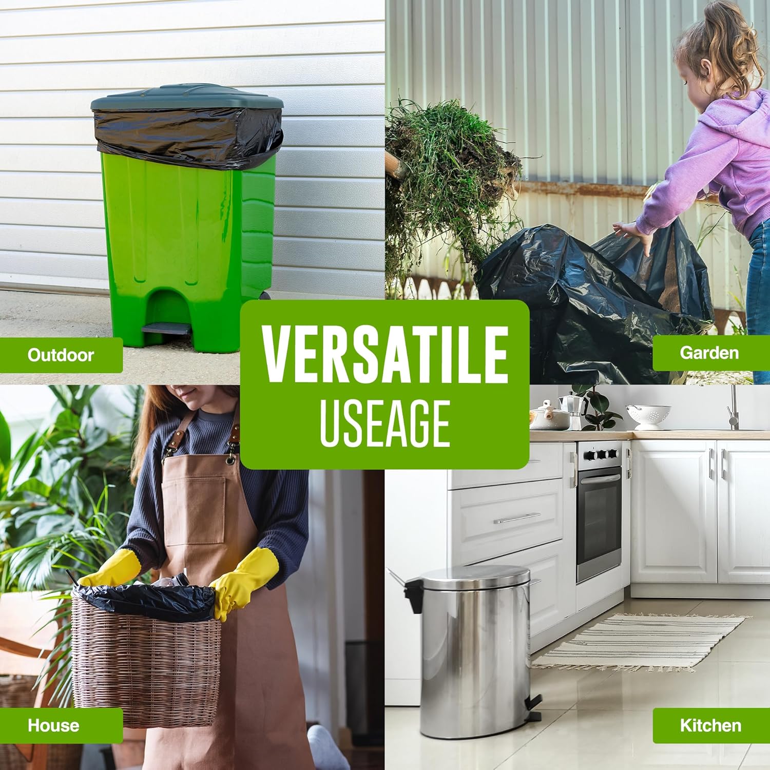 EcoBag 50-Pack Recyclable Refuse Sacks, 100L, Leak-Resistant, Eco-Friendly