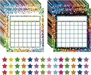 80 Pack Incentive Reward Chart for Classroom Home Behavior for Kids Students with 2400 Pieces Star Stickers…
