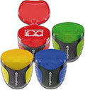 Swordfish "Canister Flip" Double Hole Canister Pencil Sharpener [Pack of 1] Assorted Colours [40291], Yellow,Blue,Green,Red