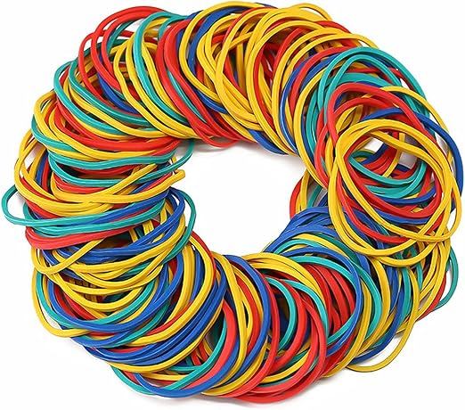 400 Grams Elastic Rubber Bands, Bag Sturdy Thick & Stretchable Colored Bands, Natural Elastic Bands for School Home Office Supplies Industrial Crafts DIY Everyday Use 38mm