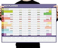 2027 Wall Planner A1 Full Year to View - Large 84cm x 59cm Calendar Foldable to A4 - Ideal for Home, Office, School & Planning (Rainbow)
