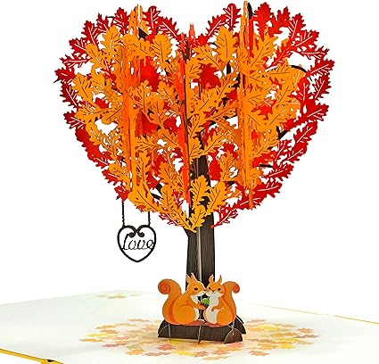CUTPOPUP Squirrel Couple Heart Tree Pop Up Anniversary Card, Wedding Anniversary Card Pop Up, 3D Valentines Day Cards, Birthday Card For Wife, Mothers Day, Thank You Card UK