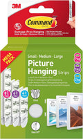 Command Picture Hanging Strips, Value Pack - 8 Large, 6 Medium, 4 Small Pairs | Damage-Free Hanging for Photos, Frames, Mirrors, Wall Décor and Signs