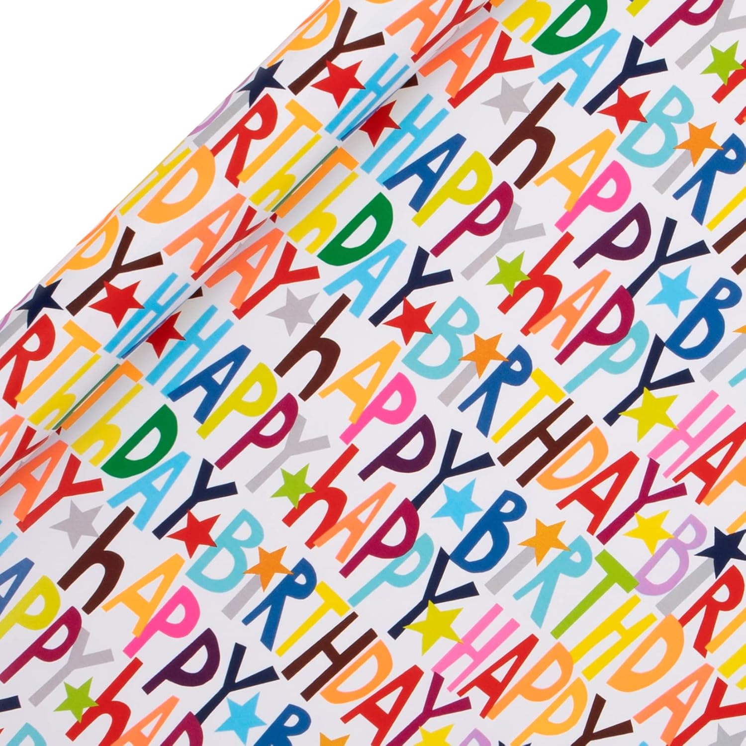 Glick RPS117 Luxury Roll Wrap - Multi-Coloured Happy Birthday Wrapping Paper for Gift Wrapping - 4M x 700MM