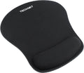 TECKNET Mouse Mat Wrist Support, Ergonomic Mouse Mat with Memory Foam, Mice Pad with Anti-slip Rubber Base, Waterproof Surface Mouse Pad for Computer, Laptop, Office, Home and Travel, Black