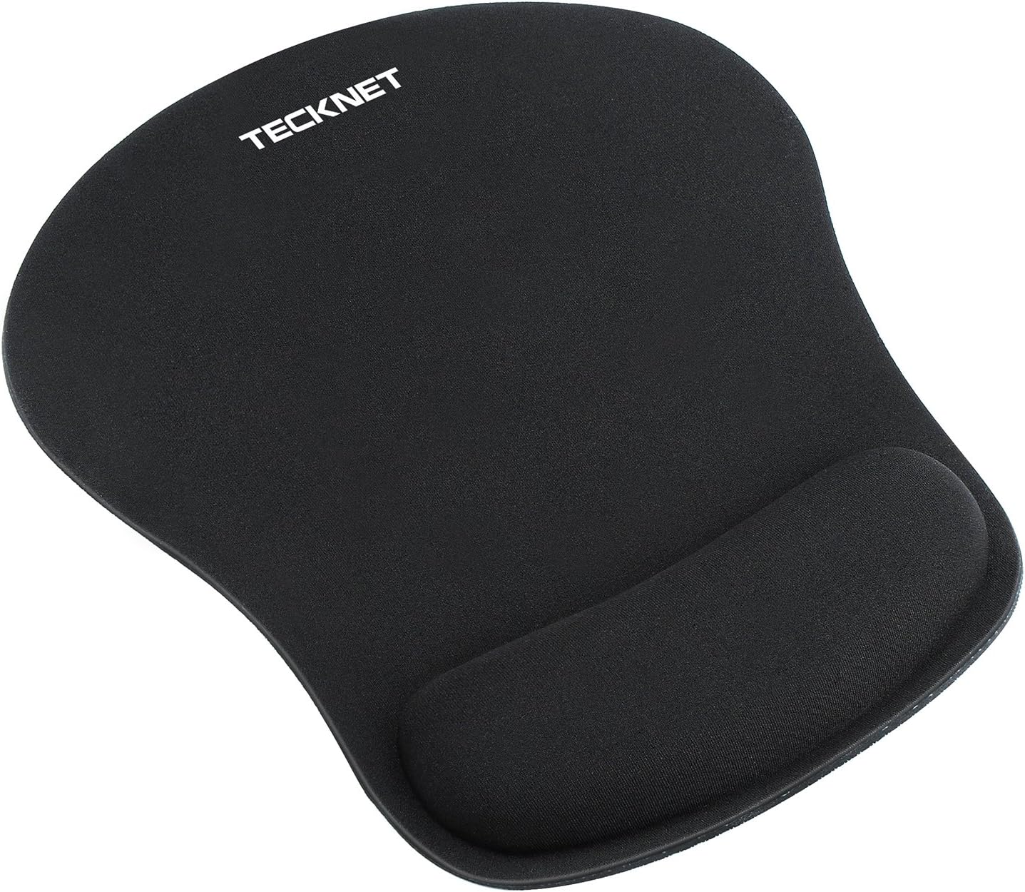 TECKNET Mouse Mat Wrist Support, Ergonomic Mouse Mat with Memory Foam, Mice Pad with Anti-slip Rubber Base, Waterproof Surface Mouse Pad for Computer, Laptop, Office, Home and Travel, Black