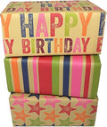 WRAPT Eco Birthday Wrapping Paper Large Quality Thick 50x70cm Present Sheets - UK Made - Recyclable Bright Scandi Gift Wrap (Scandi Birthday, 6 sheets)