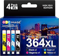GPC Image 364XL Ink Cartridges Compatible for HP 364 Ink Cartridges Multipack for HP PhotoSmart 5510 5520 5522 5524 6510 6520 7510 7520 DeskJet 3070 3520 OfficeJet 4610 4620 (B/C/M/Y, 4-Pack)