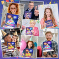 Birthday Cards, MUSIC & LIGHTS & BLOWABLE CANDLE Pop up Happy Birthday Card, Birthday Gifts for Women Men Husband Wife Sister Friends Kids-Navy Blue