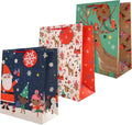 Hallmark Gift Bags, Pack of 3 Large Gift Bags, 3 Festive Santa & Reindeer Designs, Christmas