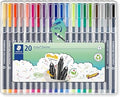STAEDTLER Fineliner Pens - triplus - for Adult Colouring - 20 Assorted Colours - Pack of 20 - 334 SB20