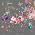 Cherry Orchard Female Happy Birthday Card - Flowers Butterflies
