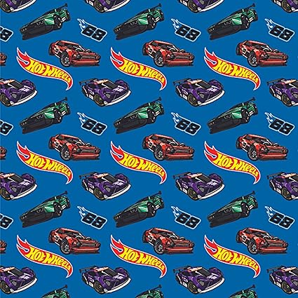 Hot Wheels Birthday Wrapping Paper - 2 Sheets and 2 Tags