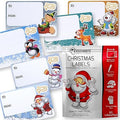 Christmas Labels Stickers - 60 Christmas Sticky Labels 65 x 45mm, Self Adhesive Premium Quality Xmas Tags Stickers for Presents, Easy Write Surface Xmas Gift Tags by Innoveem