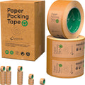 Kraft Paper Packing Tape 48mm x 50m | Brown Paper Tape for Strong Parcel Packaging | 1/3/6/12 Pack | Recyclable & Eco Friendly (3)