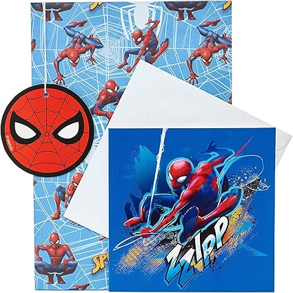 UK Greetings Marvel Gift Wrap, Card and Tag Multipack for Him/Boy - Spider-Man Design