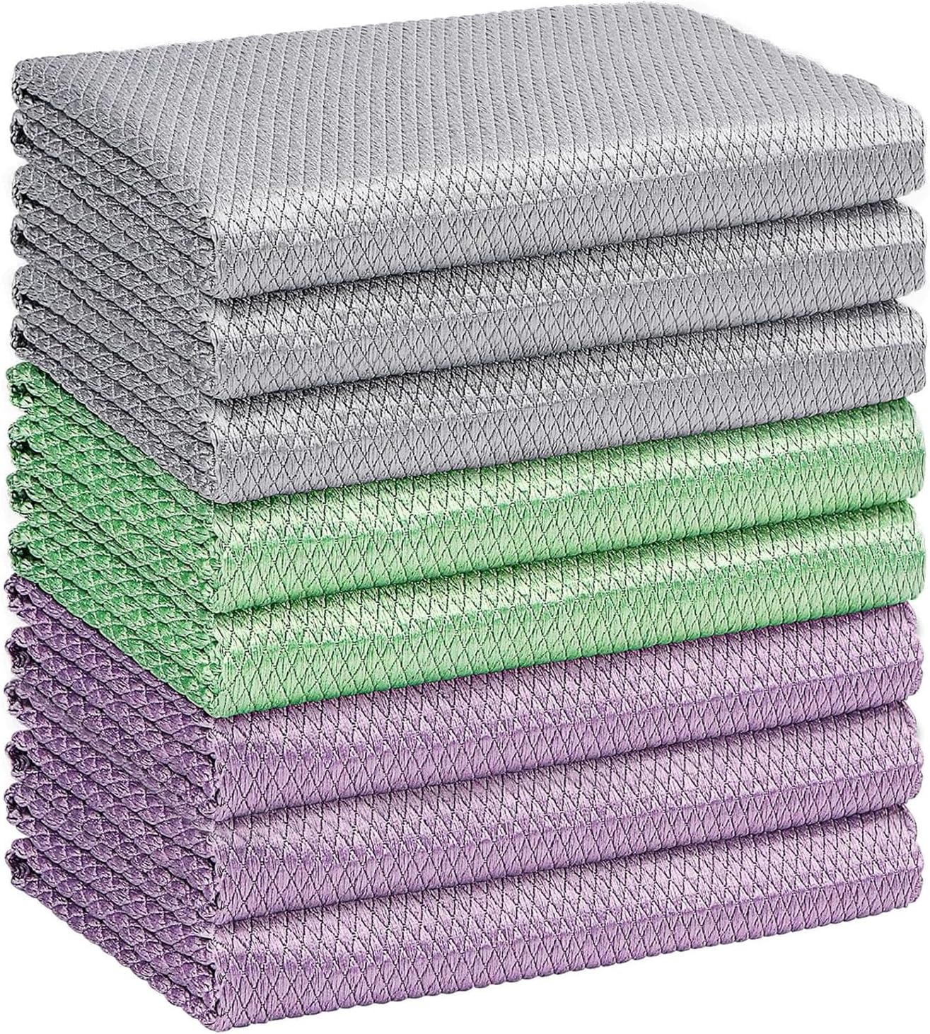 HOMEXCEL Microfiber Cleaning Cloths, Pack of 8, Lint-Free 30×30 cm