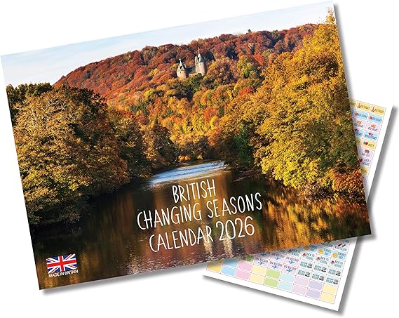2026 Calendar - Calendar 2026 UK A4 Changing Seasons. One Month to View. A3 when open. Wall Calendar by Absolutely Yours.
